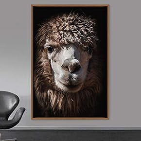signwin Framed Canvas Wall Art Llama Animals Camels...