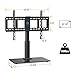 HUANUO Universal Tabletop TV Stand Holder for 32 to 60 Inch Flat Screen Television with 70 Degrees Swivel, 4 Height Adjustments, Anti-Tip Strap, Tempered Glass Base, VESA up to 600x400, Black