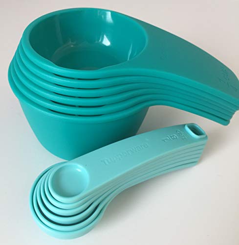 Tupperware Measuring Cup & Spoon Set Newest Design Teal - //coolthings.us