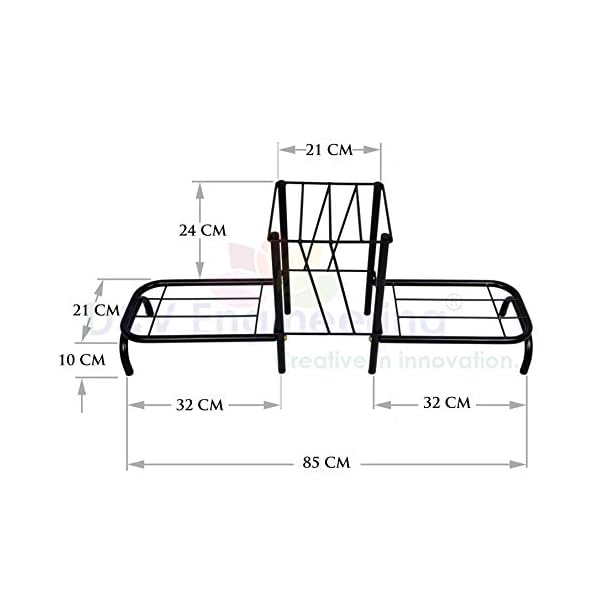 D&V ENGINEERING - Creative in innovation Metal Pot Stand, Black, 85cm-Wide,33cm-Height , 1 Piece - Image 4