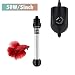 Hygger 50W Mini Inline Quartz Glass Aquarium Heater with External Controller, Adjustable Submersible Betta Fish Tank Thermostat for 5-15 Gallon