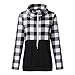 Moilant Tops for Womens Plaid Stitching T Shirt Long Sleeve Patchwork Collar Pullover Blouse Whitethumb 2