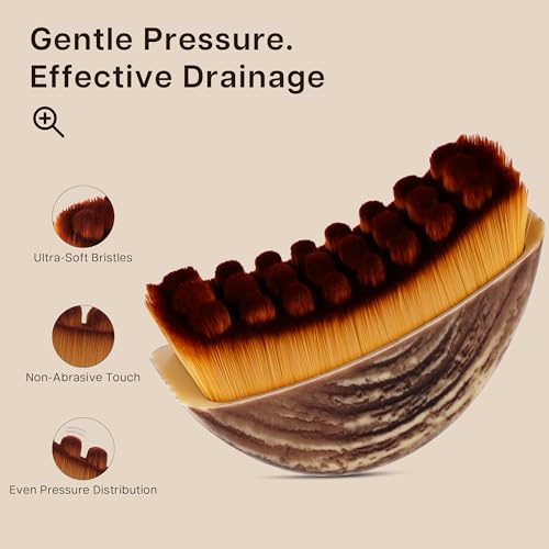 TINYLENS Lymphatic Contour Face Brush, V-Shape Lymphatic Drainage Brush for Facial Massage, Ergonomic Curve Fit, Reduce Puffiness, Define Jawline, Gentle Daily Use