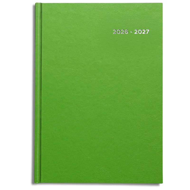 Academic Diary 2026-2027 A4 Page a Day by Pirongs | Mid year Diary 2026-2027 | A4 Diary, Hardback/Casebound Quality - Green