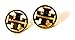 Fashion Gold Round T Studs Earrings