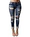 L&ZZ  Women's High-waisted Ripped Holes Skinny Jeans Plus Size