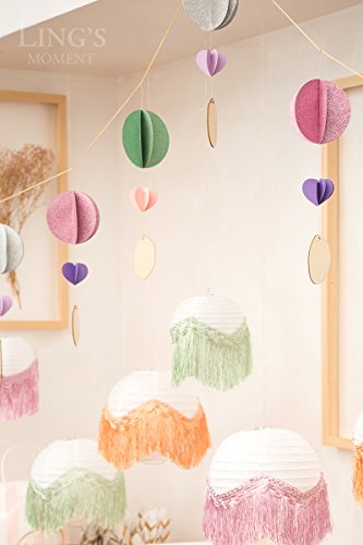 Ling's moment 14FT 3D Paper Garland for Spring Wedding Baby Shower Birthday Party Supplies