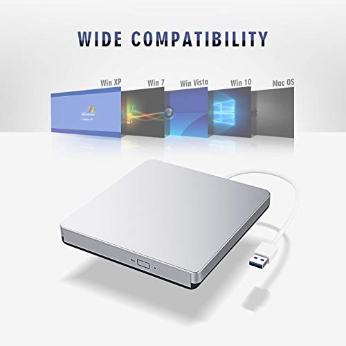 image for TOPELEK CD/DVD External Drive USB3.0 Type-C Interface, Faster Speed Tr