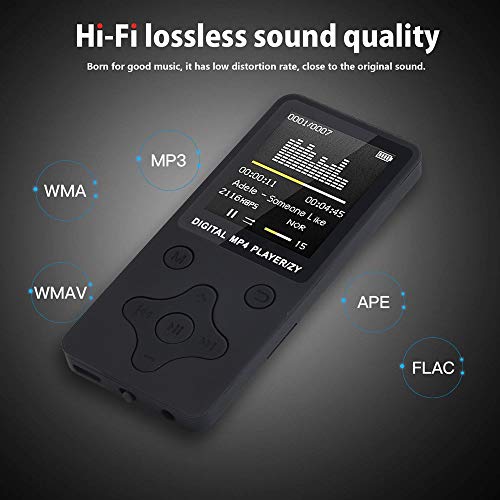 MP3 Player, SIN+MON 2019 Fashion Portable MP3 Lossless Sound Ultra Slim Music Player with Radio, Voice Recorder, Video Play, Text Reading, 80 Hours Playback and 32G Memory Card【Ship from USA】 (Black) - Thumbnail 4