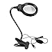 Number-one Magnifying Glass, 3X LED Lighted Magnifying Lamp USB Powered Clip On Optical Glass Magnifier Lens with 2 Light Settings & Metal Clamp for Reading, Hobby, Soldering, Crafts