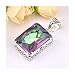Amazing Shining Ct Huge Vintage Natural Rainbow Mystical Topaz Gemstone Silver Necklace Pendant Color 7