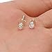 EVER FAITH 925 Sterling Silver Round Cut CZ Simple 3MM Basket Set Stud Earrings Clear