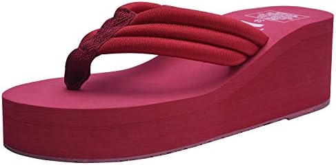maroon flip flops