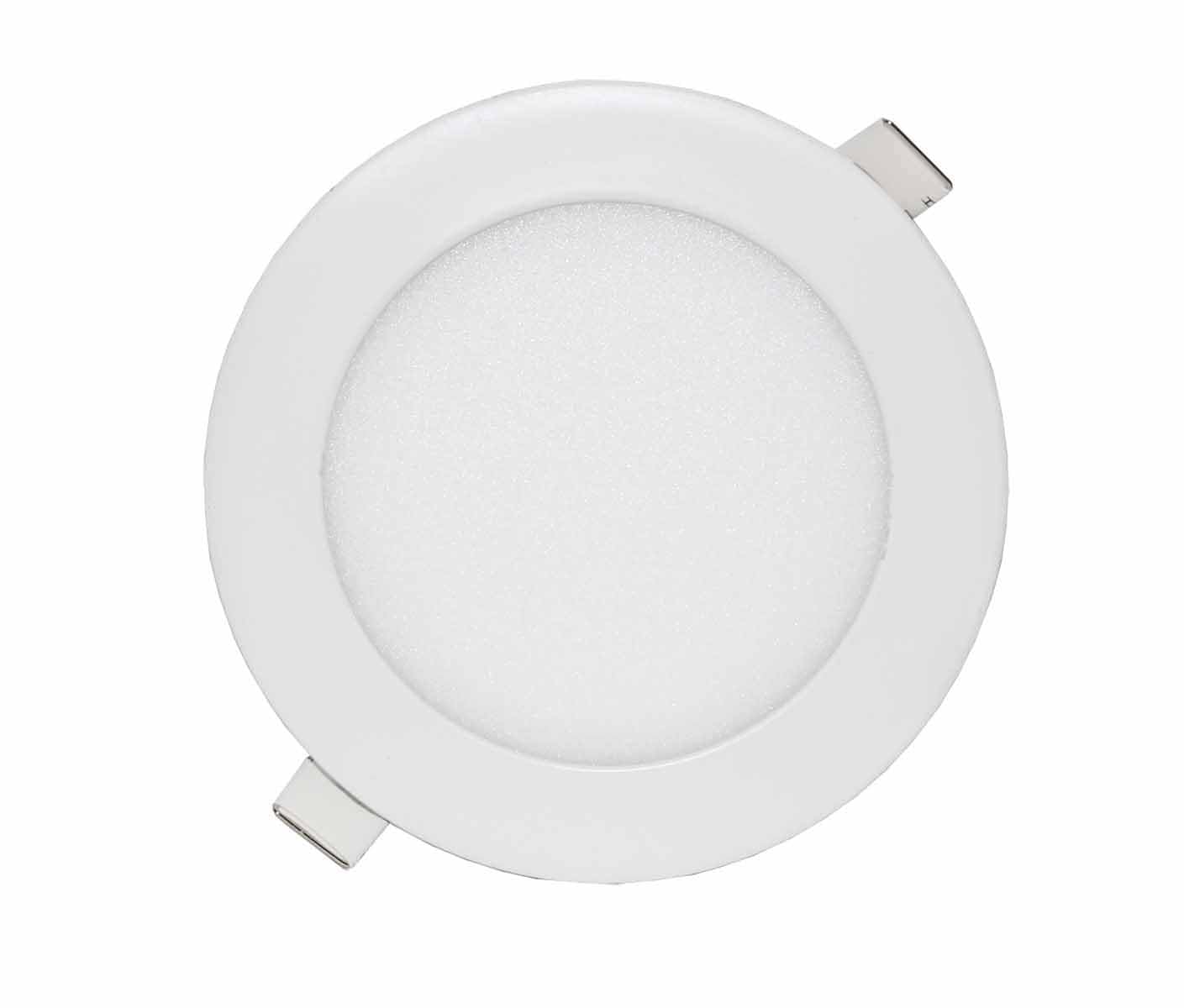 LOWENERGIE 9w LED Round Ceiling Panel Light White Recessed Down Lighting, 150mm Dia, 75w Halogen Equivalent (6000k Day White X 1)
