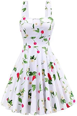 Vintage Palace Women's Summer Sleeveless Floral Swing Sundress