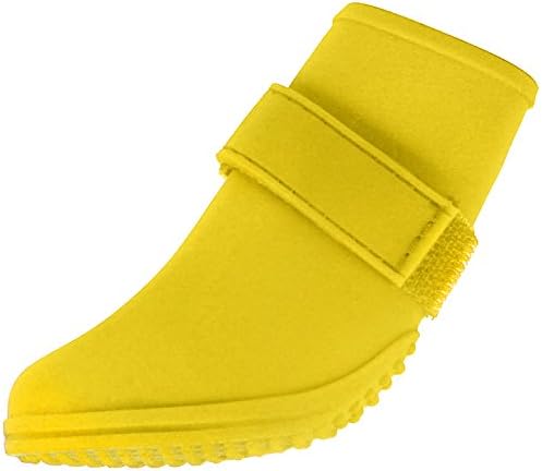 Jelly Wellies Preimum Rain or Shine Waterproof Dog Boot with Extra Firm Gripping Soles- Medium, Yellow