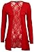 My1stWish Womens 78S Floral Lace Back Ladies Long Boyfriend Summer Cardigan Size 8/10 Red