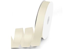 Quhora 1" x 100 Yards Satin Ribbon - Ivory Silk Ribbon with Spool - Ideal for Gift Wrapping, Floral Bouquets, Crafts, Wedding Party Decorations, Christmas and Sewing Projects