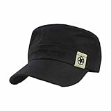 Baomabao Flat Roof Military Hat Cadet Patrol Bush Hat Baseball Field Cap (BK)