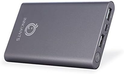 INNOANTS 10000mah Portable Charger,IQ Fast Charger,Dual USB Ports,One of the Smallest 10000mAh External Battery,10000mAh Ultra-Compact Power Bank for iPhone,Samsung Galaxy and More-Gray