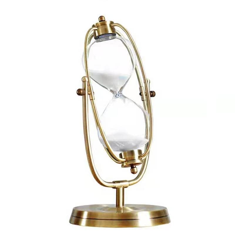 Golden Embossed Hourglass Timer - 15 Min, Desk Decor for Vintage & Office, Wedding Gifts (D)