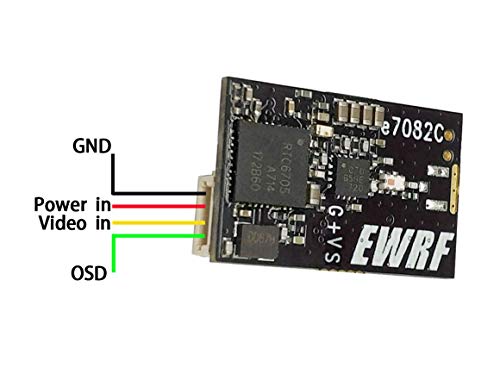 EWRF e7082C 5-24V 5.8G 48CH Pit/25mW/100mW/200mW Adjustable OSD Configurable VTX Micro FPV Video Transmitter Support Tramp Protocol Smart Audio for Micro 2 3 inch FPV Racing Quad Drone Quadcopter
