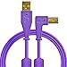 DJ TechTools Chroma Cables Right-Angled USB-A to USB-B Cable | 1.5m / 5 ft | Audio Optimized | Shielded from Interference | Cable Tie (Purple)