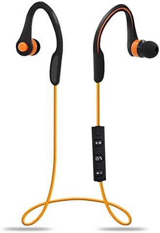 Aonisia Flexible Bluetooth Wireless Headphone with Noise Cancelling Stereo Sports Sweatproof Earphone Headset (Orange)