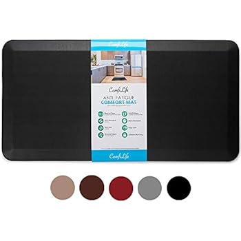 ComfiLife Anti Fatigue Floor Mat - 3/4 Inch Thick Perfect Kitchen Mat, Standing Desk Mat - Comfort at Home, Office, Garage - Durable - Stain Resistant - Non-Slip Bottom - Black, 20x39 Inch