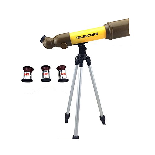 Youtop Educational Astronomical Telescope Toy Adjustable 40/60/80X w/ 2-Section Tripod for Kids Yellow