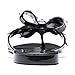 Qilunn Womens Bow Flip Flop Sandals Jelly Thong Flat Sandals Summer Beach Shoes with Rubber Rivets Bowtie Flip Flops 9 M US/41m EU/25.5cm Black