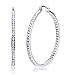 Jstyle Stainless Steel Womens Hoop Earrings Cubic Zirconia Earrings for Teen Girls