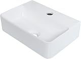 Ibergrif M41101 White Ceramic Rectangle Vessel Sink Wall Mounted 375x262mm view 1