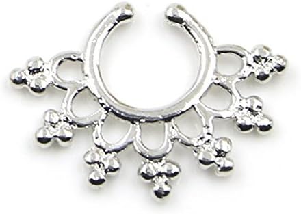 RichBest Septum clicker Heart Tribal Fan Nose Ring Hoop Bull Ring Nose Cuff Ring Nose Septum Clicker Nose Piercings