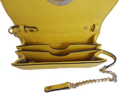 Citrus Yellow Leather Large Phone Cross-body & Clutch Michael Kors Hudson
