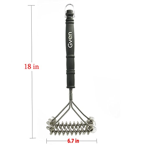 Grill Brush Bristle Free- BBQ Grill Cleaning Brush And Scraper- Safe 18" Weber Grill Cleaning Kit for Stainless Steel, Ceramic, Iron, Gas & Porcelain Barbecue Grates