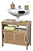 EVIDECO Mahe 28H x 24L x 12W-Inch Wood Freestanding Non Pedestal Under Sink Vanity Cabinet Bath Storage Color Oak.