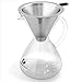 Coffee Gator Pour Over Coffee Maker - 27oz High Heat Borosilicate Glass with Reusable Stainless Steel Filter, Drip Coffee Brewer Dripper Set Carafe, 800ml Clear