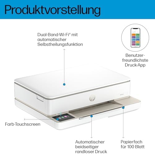 Envy 6120e, Multifunktionsdrucker, 3 Monate gratis drucken Instant Ink inklusive, Drucken, Kopieren, Scannen, Mobiler Faxversand, Wi-Fi, Beidseitiger Druck