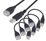 SaiTech IT 4 Pack (15cm - 6inch) Adjustable Flexible USB 2.0 Male to Female Extension Plug/Socket Adapter Cable - Worlds Shortest USB 2.0 Extension Cable
