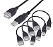 SaiTech IT 4 Pack (15cm - 6inch) Adjustable Flexible USB 2.0 Male to Female Extension Plug/Socket Adapter Cable - Worlds Shortest USB 2.0 Extension Cable primary