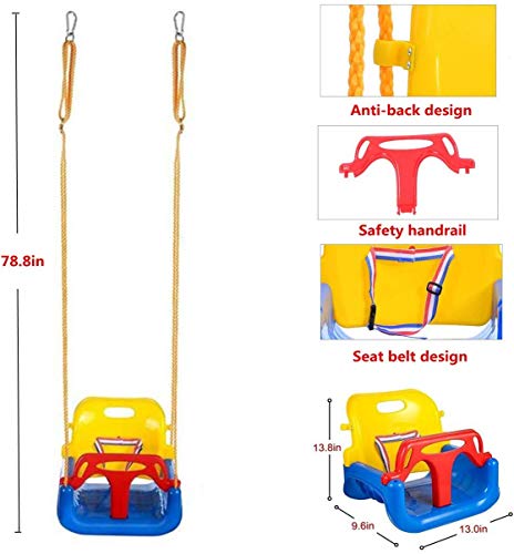 Emwel Babyschaukel Outdoor - kinderschaukel 3 in 1 Kinderschaukel Indoor Kinderschaukel für Baby und Kinder abnehmbare… – Bild 6