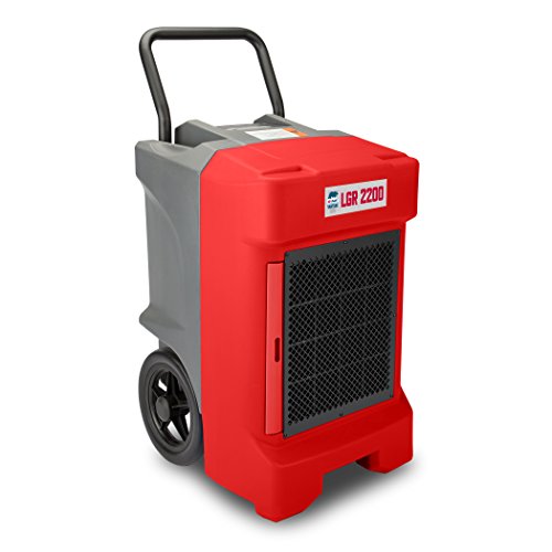 B-Air VG-2200 225 Pint Commercial LGR Dehumidifier for Water Damage Restoration Mold Remediation, Red