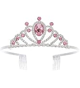Gortin Girls Crystal Tiara Crown Silver Children Princess Crown for Birthday Party Rhinestones He...