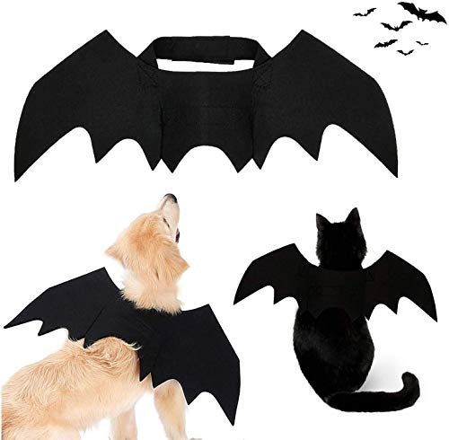 JHFY Cat Bat Costume - Black Cat Bat Wings Cosplay - Pet Costumes Apparel for Cat Small Dogs Puppy for for Small Dogs and Cats Dress Up Accessories (Bat Wings)
