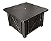 Hiland GSF-DGH Square ative Propane Fire Pit w/Lid, 40,000 BTU, Decorative Bronze