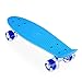 Skateboards - ENKEEO 22 Inches Complete Skateboard Cruiser Plastic Banana Board with Bendable Deck and Smooth PU Casters for Kids Boys Youths Beginners, Blue