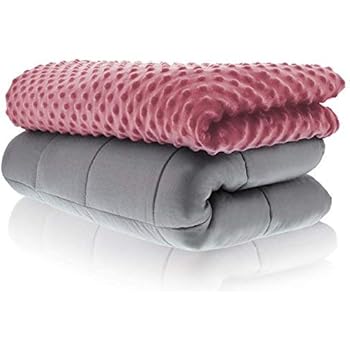 Sonno Zona Weighted Blanket Adult Size - Blanket with Cover Included - Rose 48x72 inches 15 Pound - Blankets Made from Relaxation Sleep Fabric for Natural Calm