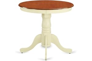 East West Furniture EMT-BMK-TP Eden Dining Table - a Round Wooden Table Top with Pedestal Base, 30x30 Inch, Buttermilk & Cherry