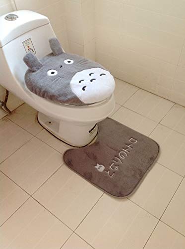 Toilet Seat Covers for Kids, Man, Women- 3 Piece/Set Super Soft Shu Velveteen Thickening Toilet Potty Sets Toilet seat Cover Totoro Cartoon Warm Close Stool Cushion Mat